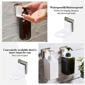 img 1 attached to Convenient Wall-Mounted Shower Gel Bottle Rack Hook 🧴 Set - Self-Adhesive Shampoo and Soap Holder for Bathroom Organization