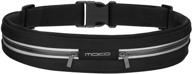 moko sports running belt: dual pouch waist pack, sweatproof & reflective, iphone 12/11 pro max/xs, galaxy s21 compatible logo