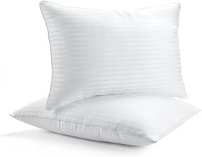 img 4 attached to Warmstar Queen Size Bed Pillows for Sleeping - Set of 2 | Breathable Cotton Cover | Polyester Filling | Soft Adjustable Support | for Side, Stomach, and Back Sleepers