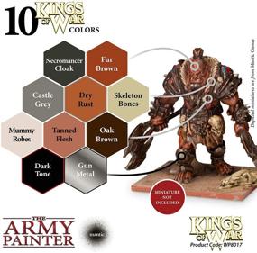 img 2 attached to 🎨 Набор красок для миниатюр The Army Painter Kings of War Ogres: яркие пигменты, 10 штук, акриловые краски по 18 мл в бутылках-капельницах.