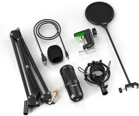 img 2 attached to Aokeo USB Condenser Microphone Kit with Boom Arm, Shock Mount, Pop Filter - 192kHZ/24bit Professional Recording Mic for PC Streaming, Podcasting, Gaming, YouTube, Meetings, Discord