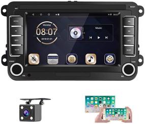 img 4 attached to 🚗 Автомобильное радио-навигационное стерео Android 8.1 Double Din для VW Jatta Passat Golf Tiguan Touran EOS Polo Seat Sharan Skoda, 7-дюймовый сенсорный экран Bluetooth автомобильного MP5-плеера с 1G 16G, WiFi, FM-радио, камера заднего вида