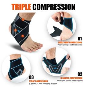 img 3 attached to BLUE PINE Ankle Support Adjustable Ankle Brace Pair(2 2 PCs) With Compression Wrap Support (Red