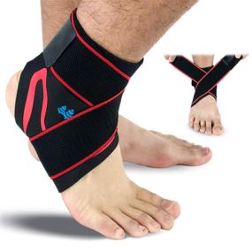 img 4 attached to BLUE PINE Ankle Support Adjustable Ankle Brace Pair(2 2 PCs) With Compression Wrap Support (Red