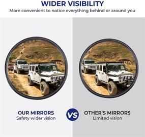 img 1 attached to 🚘 Enhanced Wide Vision Mirrors for Doors Off: QMPARTS Quick Releases for a Safe Doorless Driving Experience, Stable Round Side View Mirror Compatible with Jeep Wrangler JK JKU TJ 1996-2018