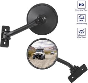 img 4 attached to 🚘 Enhanced Wide Vision Mirrors for Doors Off: QMPARTS Quick Releases for a Safe Doorless Driving Experience, Stable Round Side View Mirror Compatible with Jeep Wrangler JK JKU TJ 1996-2018