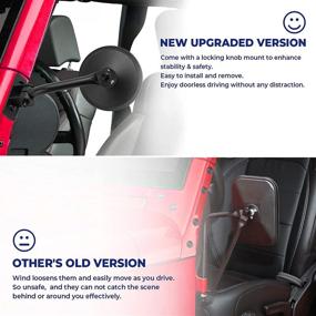 img 3 attached to 🚘 Enhanced Wide Vision Mirrors for Doors Off: QMPARTS Quick Releases for a Safe Doorless Driving Experience, Stable Round Side View Mirror Compatible with Jeep Wrangler JK JKU TJ 1996-2018