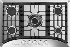 img 4 attached to 🔥 Empava 30-Inch Gas Cooktop Stove, LPG/NG Convertible with 5 Italy SABAF Burners in Stainless Steel, Black Finish