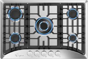img 3 attached to 🔥 Empava 30-Inch Gas Cooktop Stove, LPG/NG Convertible with 5 Italy SABAF Burners in Stainless Steel, Black Finish