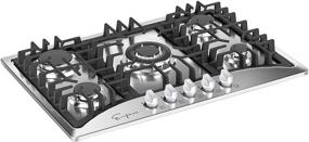img 1 attached to 🔥 Empava 30-Inch Gas Cooktop Stove, LPG/NG Convertible with 5 Italy SABAF Burners in Stainless Steel, Black Finish