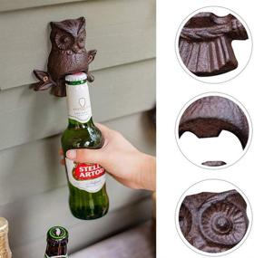 img 1 attached to 🦉 Vintage Owl Cast Iron Wall-Mounted Bottle Opener: Rustic Beer Opener for Bar or Kitchen Décor