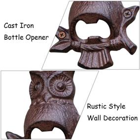 img 2 attached to 🦉 Vintage Owl Cast Iron Wall-Mounted Bottle Opener: Rustic Beer Opener for Bar or Kitchen Décor