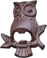 🦉 vintage owl cast iron wall-mounted bottle opener: rustic beer opener for bar or kitchen décor logo