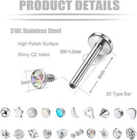 img 3 attached to Stainless Steel Cartilage Piercing Earrings for Women - Subiceto Jewelry