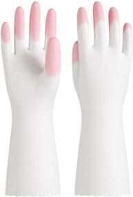 img 4 attached to 🧤 Premium Quality PACIFIC PPE Reusable Household Gloves - Long Sleeves, Pink, Medium