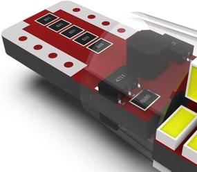 img 1 attached to 🔆 BEAMTECH 194 LED Bulb – 57-SMD 3014 Chipsets, T10 Wedge W5W – Canbus Error Free, Non-Polarity – Dome Map Door Courtesy License Plate Replacement Bulbs – Xenon White (6 PCS)