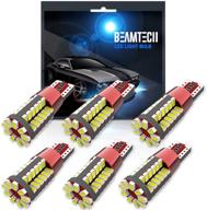 🔆 beamtech 194 led bulb – 57-smd 3014 chipsets, t10 wedge w5w – canbus error free, non-polarity – dome map door courtesy license plate replacement bulbs – xenon white (6 pcs) logo