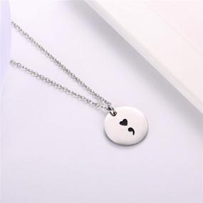 img 2 attached to Heart Semicolon Disk Necklace: Empowering Mental Health Awareness