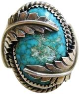 💍 925 sterling silver oval cut natural bohemian turquoise vintage leaves cover ring for women - wedding party engagement jewelry size 6-10 (us code 7) logo