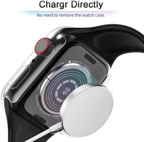 img 2 attached to 📱[2 пакета] MARGE PLUS Защитное стекло для экрана Apple Watch 38 мм, [2 пакета] ударопрочный чехол для часов iWatch серии 3/2 (прозрачный), жесткий ПК с TPE пленкой