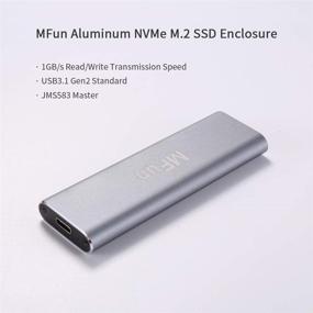 img 3 attached to MFun M.2 NVMe SSD Enclosure Adapter: USB3.1 Gen2 10Gbps | Aluminum External Enclosure for 2230/2242/2260/2280 NVMe M.2 SSDs