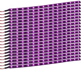 img 4 attached to 🚗 Pack of 20 XT AUTO Purple 12v 15 LED 30cm Waterproof Car Flexible Underbody Light Strips