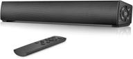 🔊 wireless bluetooth soundbar - home theater pc speaker bar with remote control, tf card - surround soundbar for pc, phones, and tablets - compact 2 x 10w 2.0 channel sound bar logo