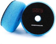 🔵 sgcb pro 3” ro/da foam polishing pad, medium light cutting flat car foam buffing pad with breathable hook &amp; loop, finishing sponge pad for polish and moderate scratch oxidation defect removal, 1-blue logo