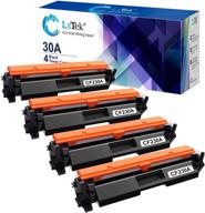 🖨️ lxtek 4-pack compatible toner cartridge set for hp 30a cf230a 30x cf230x - laserjet pro mfp m203dw m227fdw m227fdn m203d m203dn m227sdn m227 m203 printer, black logo