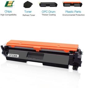 img 1 attached to 🖨️ LxTek 4-Pack Compatible Toner Cartridge Set for HP 30A CF230A 30X CF230X - Laserjet Pro MFP M203dw M227fdw M227fdn M203d M203dn M227sdn M227 M203 Printer, Black