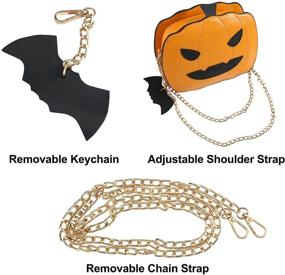 img 1 attached to Halloween Candy Bag Little Devil Shoulder Messenger Bag Purse, Brown - RollingBronze Women Pumpkin Handbag, 19x18x7cm