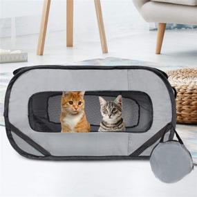 img 4 attached to 🐱 Foldable Travel Kennel Cat Tent Enclosure - Portable and Collapsible Playpen, Carrier, or Crate for Pets - Includes Carry Case (Standard &amp; Giant Sizes) - by Downtown Pet Supply