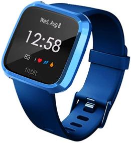 img 3 attached to 📱KPYJA 2-пакет чехлов для экрана Fitbit Versa Lite Edition - Полное покрытие, всеобъемлющая защита в черно-синем цвете