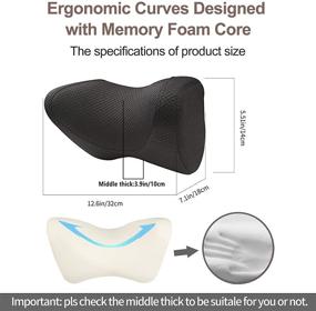 img 2 attached to Memory Foam Car Neck Pillows - Headrest Automotive Seat Cushions for Neck Stiffness Relief & Support, with Adjustable Straps and Comfy Outer Cover - Black (1 Package)