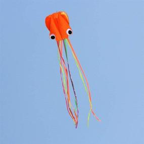 img 3 attached to Kengel Polyester Kite: Fly High with 120ft of Line and String Winder in Orange