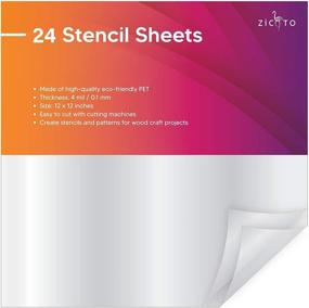 img 4 attached to 24 Piece Set - Easy Cut Stencil Sheets 12”x12” Acetate Mylar for Cricut Vinyl Cutting – Craft Material