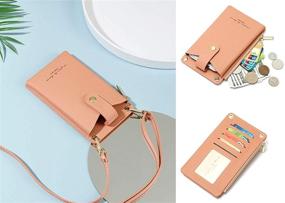 img 2 attached to Compact Leather Crossbody Bag: Stylish Women's Cellphone Shoulder Purse with Card Wallet & Lanyard - Small & Light Handbag for Girls - Secure Satchel Pouch