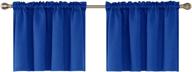 🪟 deconovo 2 pcs 42x18 inch royal blue blackout rod pocket curtains - kitchen window textured embossed logo