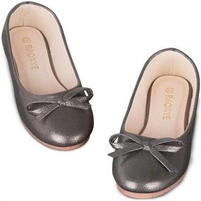 img 2 attached to Classic Ballet Flats（Toddler Little Metallic