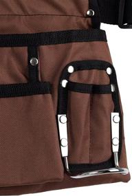 img 1 attached to 🔧 Adjustable 11-Pocket Brown and Black Heavy Duty Construction Tool Belt Work Apron with Quick Release Buckle - Fits Waist Sizes 33 to 52 Inches - Durable Tool Pouch
