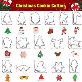 img 1 attached to Delightful 16-Piece Christmas Cookie Cutters Set: Festive Winter Metal Holiday Shapes with Snowman, Christmas Tree, Candy Cane, Snowflake, Gingerbread, and More!