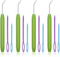 🧶 jdesun 4-piece knitting loom hook set with crochet hook and 8-piece assortment of large eye plastic sewing needles for knifty knitter logo