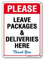 optimized sign for package deliveries - conveniently requesting to leave packages logo