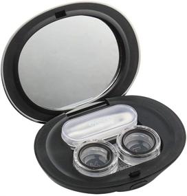 img 3 attached to 👀 Black MUDOR Exquisite Contact Lens Case – Mini Contact Lens Travel Kit Box Holder Container with Remover Tool and Tweezers – No Leak Organizer for Soft & Hard Lens