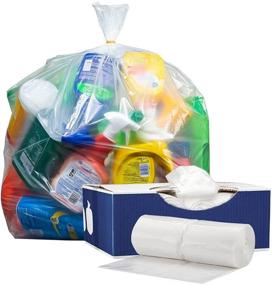 img 2 attached to 🗑️ Plasticplace 55-60 Gallon Trash Bags │ 1.2 Mil │ Heavy Duty Garbage Can Liners │ Clear │ 38” x 58” │ 100 Count