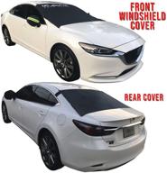 🏔️ mt. fuji windshield snow ice cover with side mirror covers - superior protection for cars, sedans, suvs, vans, trucks, and minivans (front and rear) logo