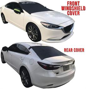 img 4 attached to 🏔️ MT. FUJI Windshield Snow Ice Cover with Side Mirror Covers - Superior Protection for Cars, Sedans, SUVs, Vans, Trucks, and Minivans (Front and Rear)