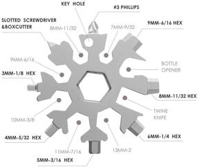 img 3 attached to LXSLFY 18 In 1 Snowflake Multi-Tool, Stainless Steel Snowflake Tool with Beer Bottle Opener – Perfect Gifts for Men, Dad, Boyfriend, Husband