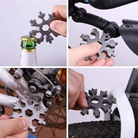 img 2 attached to LXSLFY 18 In 1 Snowflake Multi-Tool, Stainless Steel Snowflake Tool with Beer Bottle Opener – Perfect Gifts for Men, Dad, Boyfriend, Husband