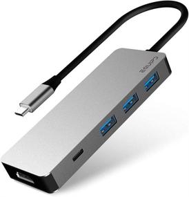 img 4 attached to ✨ EQUIPD 6-in-1 USB C Hub: 4K HDMI, 100W Power Delivery, Type C Data Port, 3x USB 3.0 - MacBook Pro 2017/2018, XPS, Chromebook, iPad Pro and More (Grey)